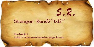 Stenger Renátó névjegykártya